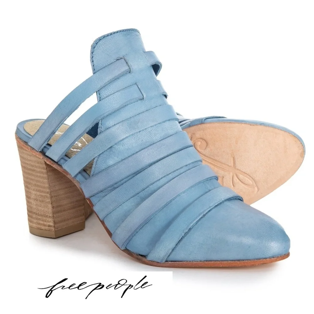 Pretty Baby Blue Free People Mules - Picture 3 of 6